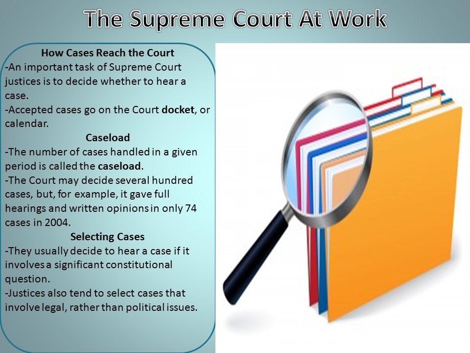 How does the supreme court select cases deals